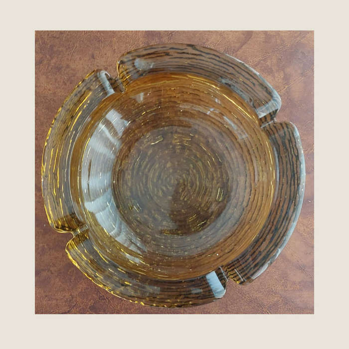 Art Déco Vintage Amber Ashtray