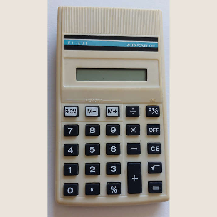 Three old Sharp EL-231 Calculators