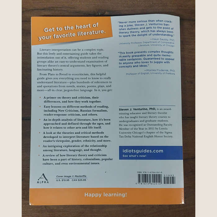 The Complete Idiot's Guide to Literary Theory and Criticism - Steven J Venturino