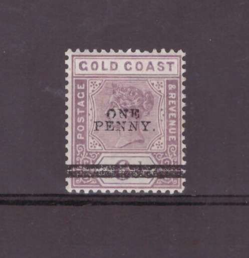 Gold Coast, 1889, QV, MH, SG 20, Opt T2, CV £150/R3450, Asking R700