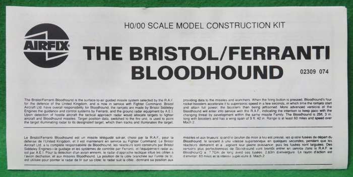 **Airfix**Model kit**Bristol Bloodhound (Jeep/Trailer/Figures incl.)**Scale HO/OO