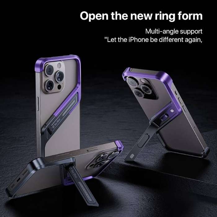 iPhone 16 Pro Max S-shaped Stand Frameless Metal Phone Case(Silver)