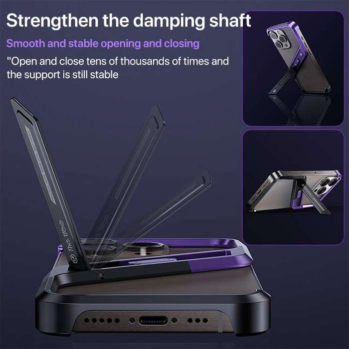 iPhone 16 Pro Max S-shaped Stand Frameless Metal Phone Case(Silver)