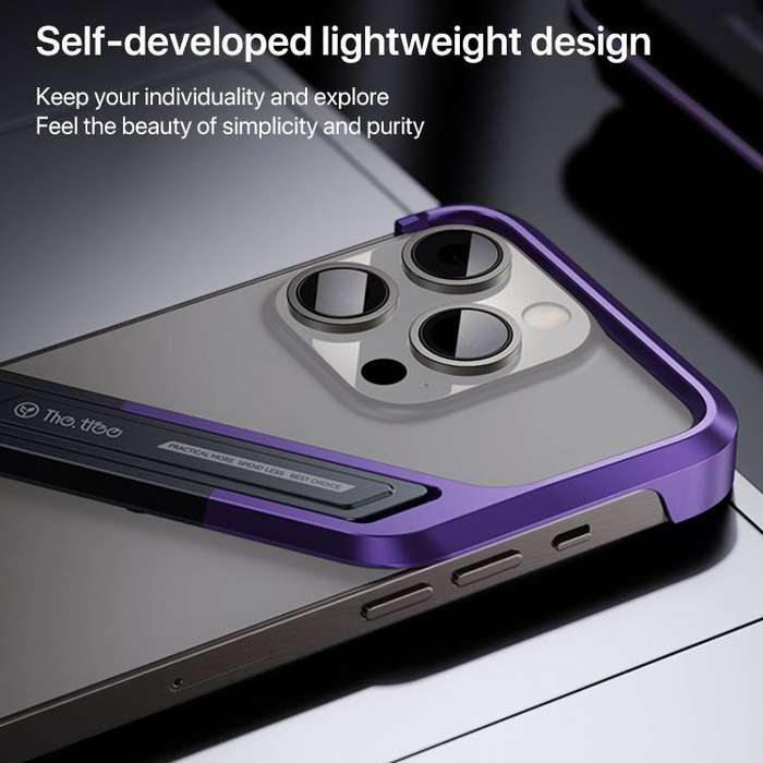 iPhone 16 Pro Max S-shaped Stand Frameless Metal Phone Case(Silver)