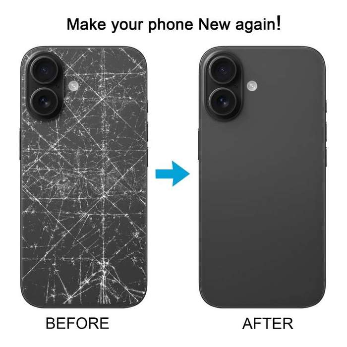 iPhone 16 Battery Back Cover with Camera Lens Cover(Pink)