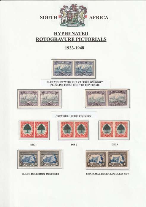 UNION OF SOUTH AFRICA  1933-1948 KGVhyphenated pictorials ca val 2015 29k