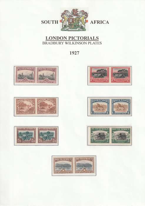 UNION OF SOUTH AFRICA  KGV 1927 BRADBURY WILKINSON LONDON PRINTING 2018 CAT VAL 36K