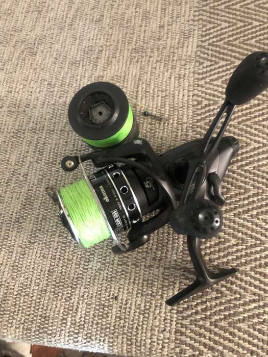 Okuma longbow reel +10 ft carbon Ibird rod +350m braid+ Sleeve +Spare reel spool