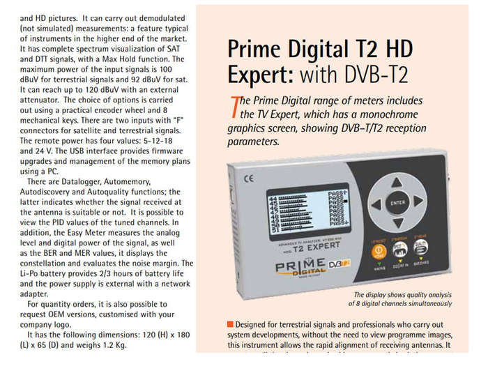 Digital Satellite meter -Made By Rover with TV screen reachable