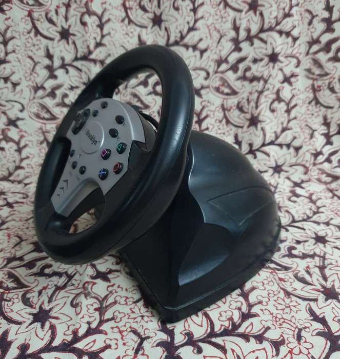 PS2 Console with Controller, Racing Streering Wheel & Peddles