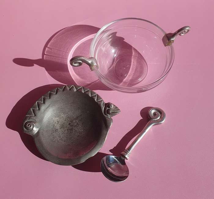 Carrol Boyes Styled Ash Tray, Bowl & Spoon