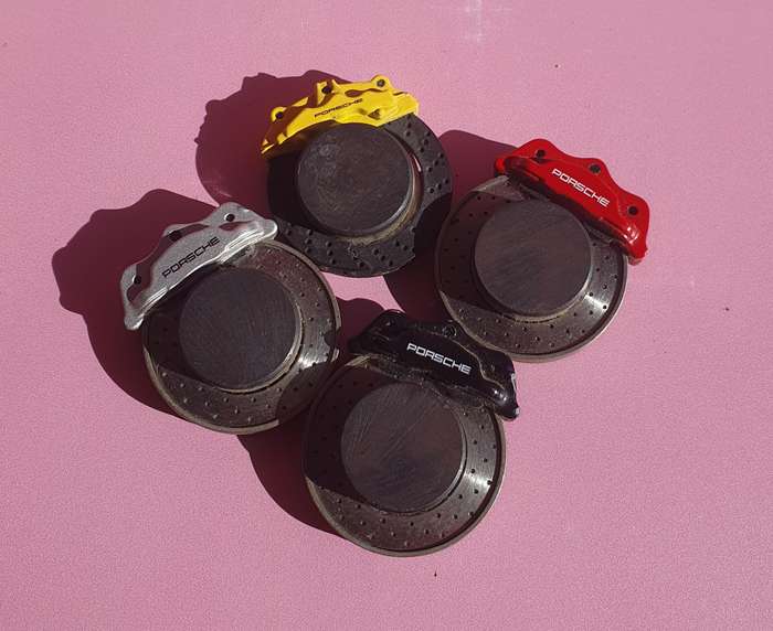 Porsche Brake Calipers Fridge Magnets 4x