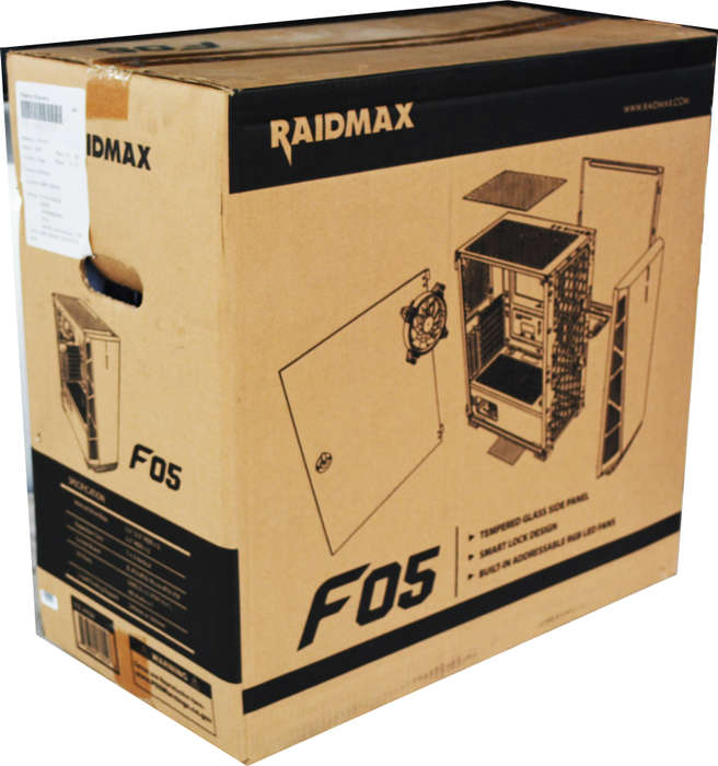 Raidmax  f05, brand new gaming empty case with rgb fan, support: atx / micro-atx / Mini-atx
