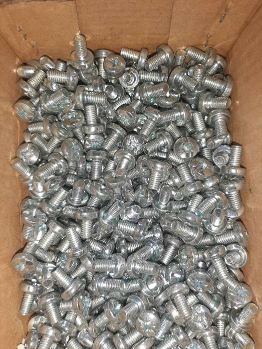 Electrical crimp connectors and two boxes of small bolts. One price.