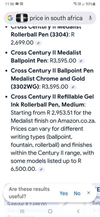 Cross century ll medalist balpoint pen