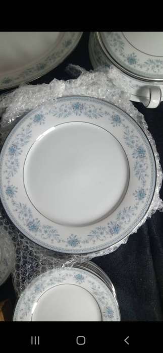 Collection of Noritake Blue Hill 2482 silver rim.Whole lot for one price