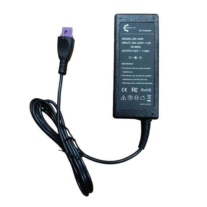 Comways Replacement Charger Compatible with HP Printer 32V 1.56A 50W (3-Pin Purple Tip)