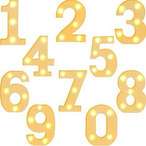 LED Number Light - 22cm - Gold-8