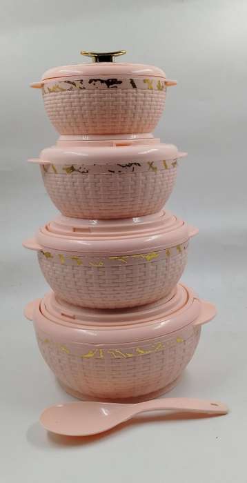 Insulated Casserole-5 Piece Set-pink and gold