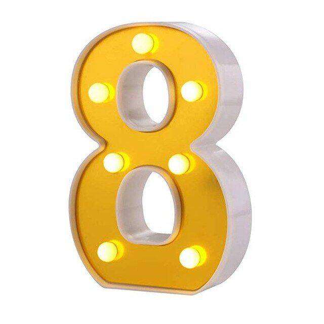 LED Number Light - 22cm - Gold-8