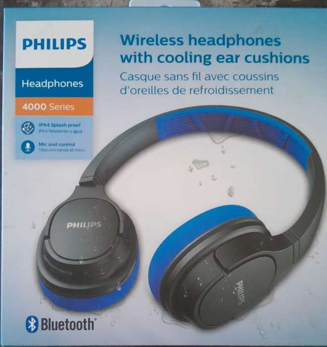 PHILLIPS High end wireless Bluetooth workout headphones with mic and call response functions splash
