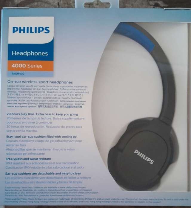 PHILLIPS High end wireless Bluetooth workout headphones with mic and call response functions splash