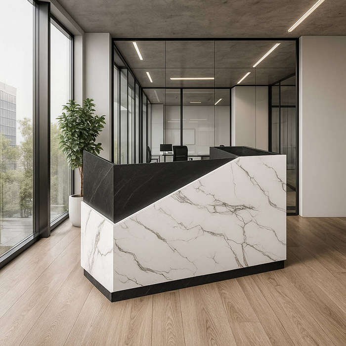 KC FURN  Black And White Reception Desk