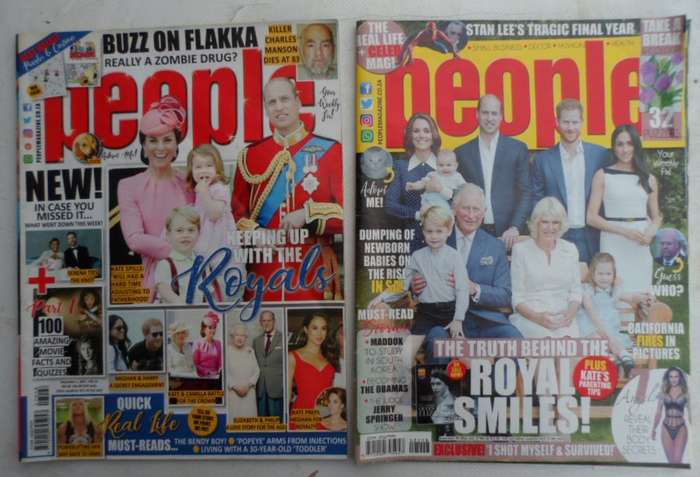 2 People Magazines with articles on the British Royalty.