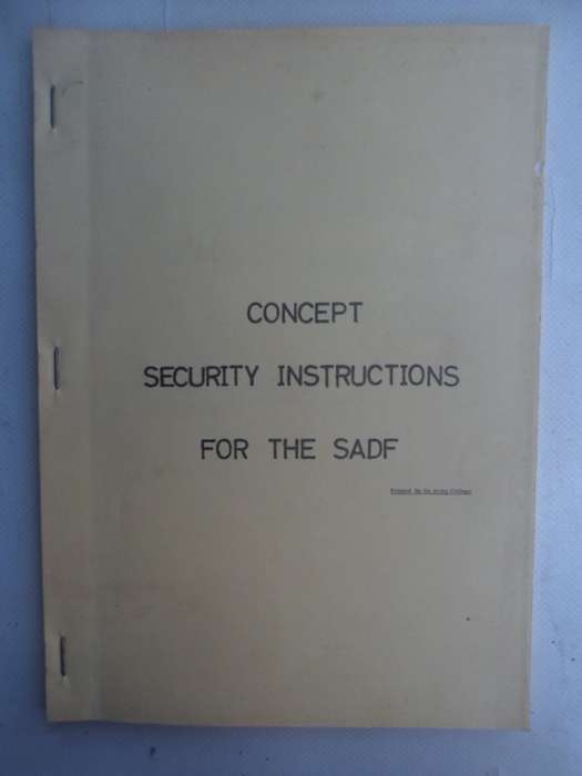 Concept Security Instructions for the SADF.  RARE!