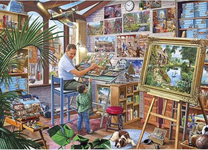 Gibsons 1000 Piece Puzzle: A Work of Art Puzzles Drawings Craft Painting Hobbies