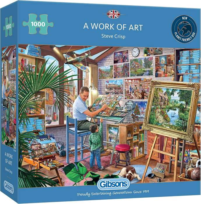 Gibsons 1000 Piece Puzzle: A Work of Art Puzzles Drawings Craft Painting Hobbies