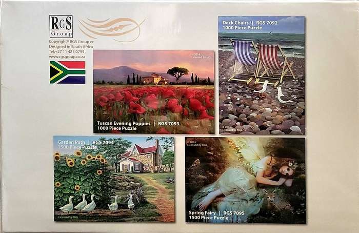 RGS 1000 Piece Puzzle: Deck Chairs Ocean Beach Birds