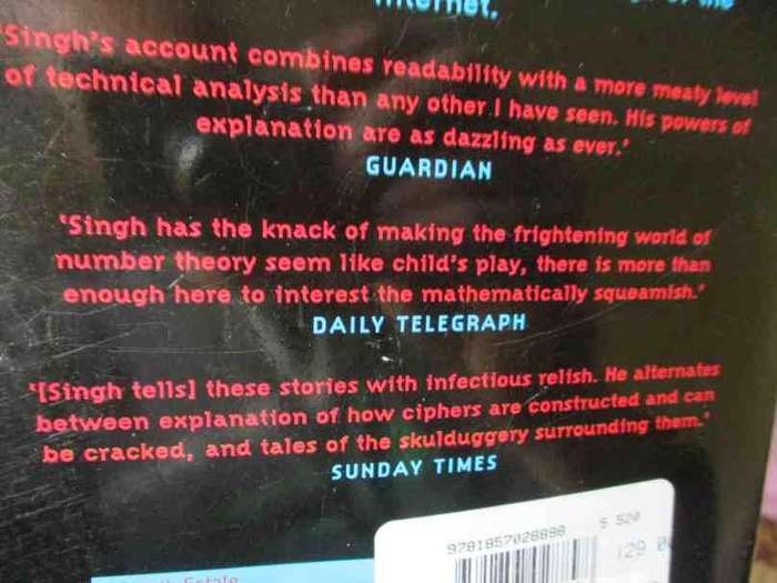 THE CODE BOOK - THE SECRET HISTORY OF CODES AND CODE-BREAKING - SIMON SINGH