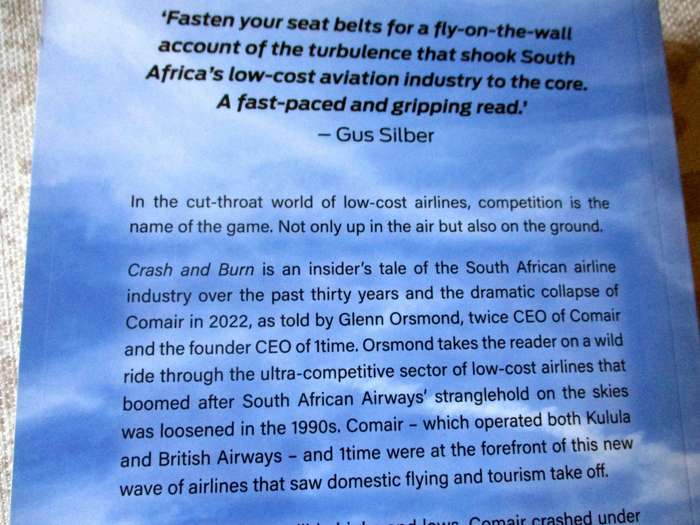 CRASH AND BURN - A CEO'S CRAZY ADVENTURES IN THE SA AIRLINE INDUSTRY - GLENN ORSMOND