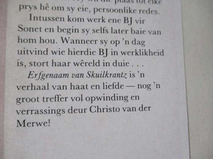 ERFGENAAM VAN SKUILKRANTZ - CHRISTO VAN DER MERWE