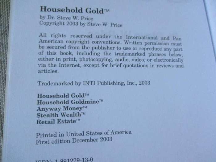 HOUSEHOLD GOLD - HOW TO CONVERT HOUSEHOLD EXPENSES INTO HOUSEHOLD INCOME - AND OWN YOUR OWN LIFE ...