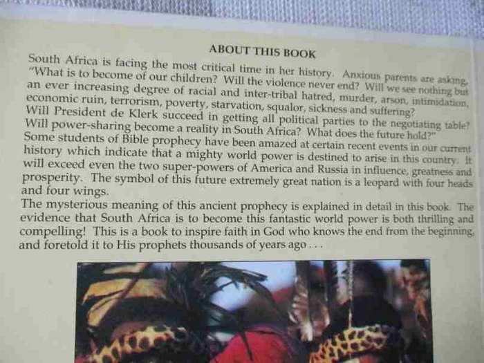 THE LEOPARD KINGDOM OF DANIEL 7:6 - SOUTH AFRICA'S FUTURE IN BIBLE PROPHECY - R HIGGINS