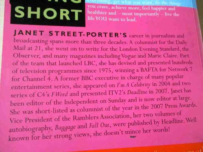 LIFE'S TOO F***ING SHORT - A GUIDE TO GETTING WHAT YOU WANT OUT OF LIFE  ... - JANET STREET-PORTER