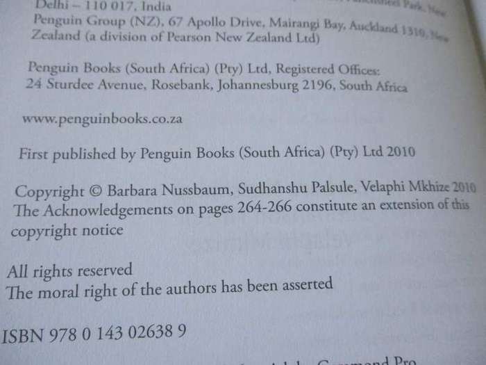 PERSONAL GROWTH - AFRICAN STYLE - BARBARA NUSSBAUM, SUDHANSHU PALSUL, VELAPHI MKHIZE ( signed )