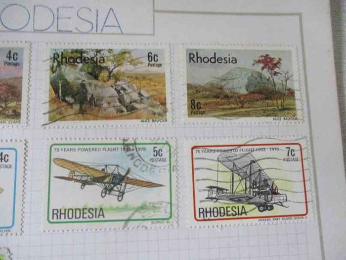 SHEET WITH 14 RHODESIA STAMPS