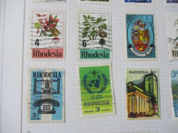 SHEET WITH 19 RHODESIA STAMPS