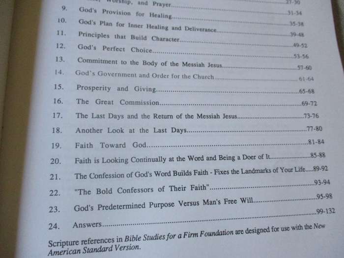 BIBLE STUDIES FOR A FIRM FOUNDATION BY BOB AND ROSE WEINER