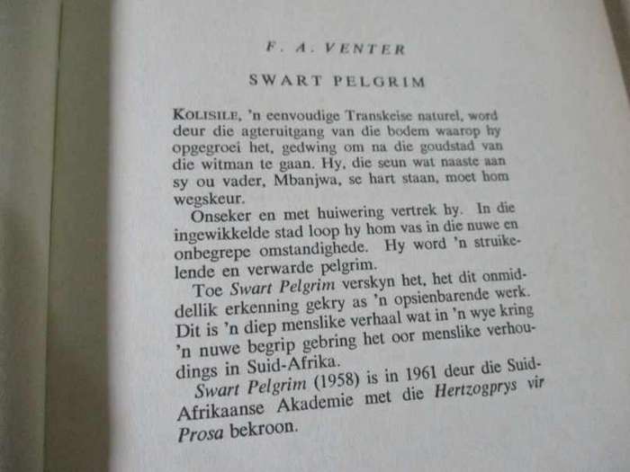 SWART PELGRIM - F.A. VENTER
