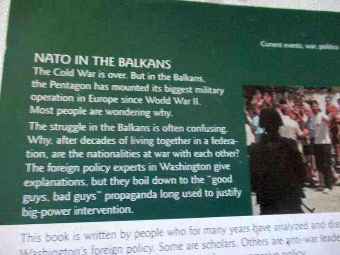 NATO IN THE BALKANS - VOICES OF OPPOSITION - RAMSEY CLARK, SEAN GERVASI, SARAH FLOUNDERS, ..