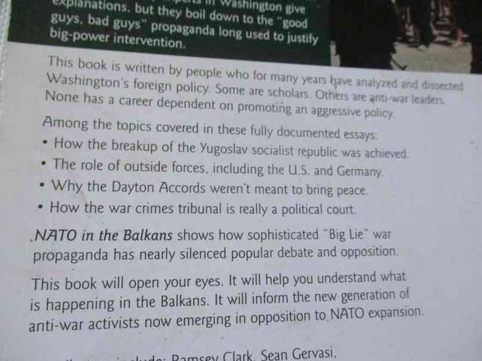 NATO IN THE BALKANS - VOICES OF OPPOSITION - RAMSEY CLARK, SEAN GERVASI, SARAH FLOUNDERS, ..