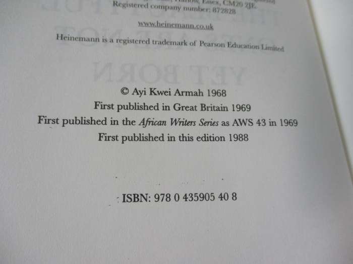 THE BEAUTYFUL ONES ARE NOT YET BORN - AYI KWEI ARMAH