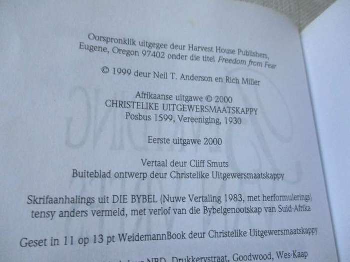 BEVRYDING VAN VREES - HOE OM BEKOMMERNIS EN ANGS TE OORWIN - NEIL T ANDERSON & RICH MILLER
