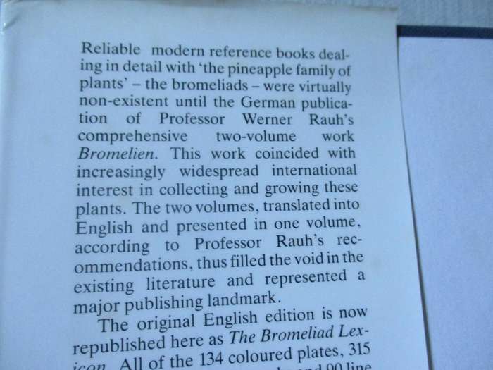 THE BROMELIAD LEXICON - WERNER RAUH
