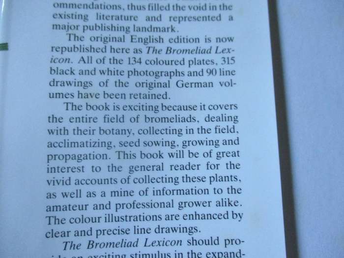 THE BROMELIAD LEXICON - WERNER RAUH