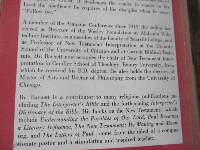 DISCIPLES TO SUCH A LORD BY ALBERT E BARNETT - THE GOSPEL ACCORDING TO ST. MARK